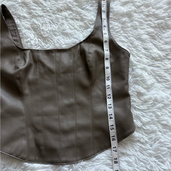 Abercrombie & Fitch Faux Leather Crop Corset Top - Picture 9 of 13